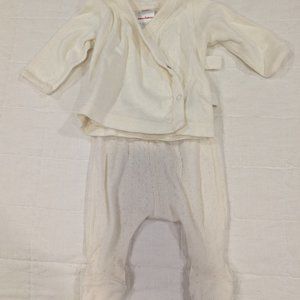 Hanna Andersson Organic Cotton Pointelle Newborn Footie Set EUC